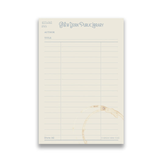 Library Card Book Notepad - Case of 4