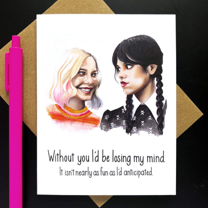 Wednesday Friendship Losing Mind Card - Case of 6