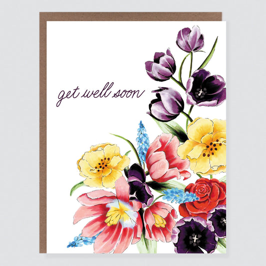 Get Well Soon Flowers Card - Case of 6