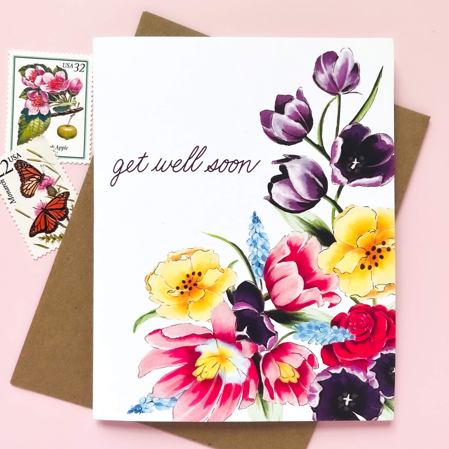 Get Well Soon Flowers Card - Case of 6