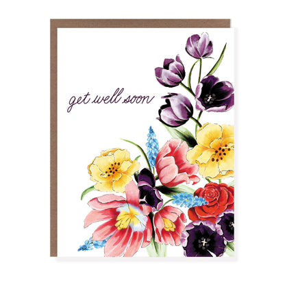 Get Well Soon Flowers Card - Case of 6