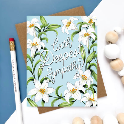 Lilies Deepest Sympathy Card - Case of 6