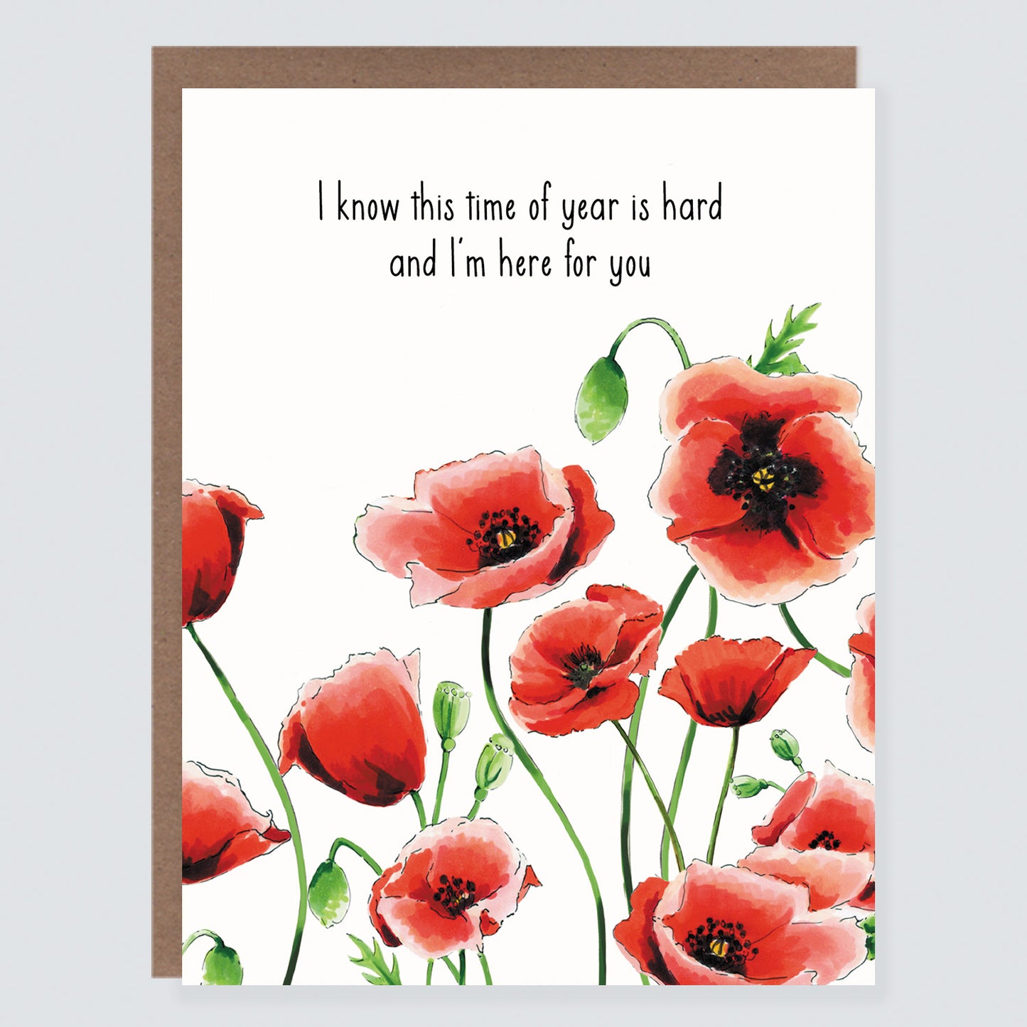 Time of Year Poppies Sympathy Card