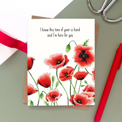 Time of Year Poppies Sympathy Card