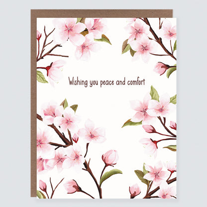 Peace and Comfort Cherry Blossom Sympathy Card