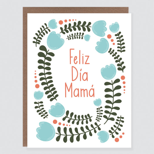 Feliz Dia Mama Wreath Spanish Mother's Day Card - Case of 6