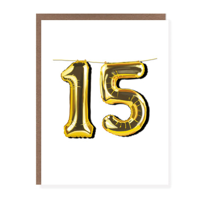 15 Balloon Quinceañera Spanish Birthday Card - Case of 6