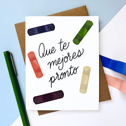 Get Well Pronto Bandage Spanish Card