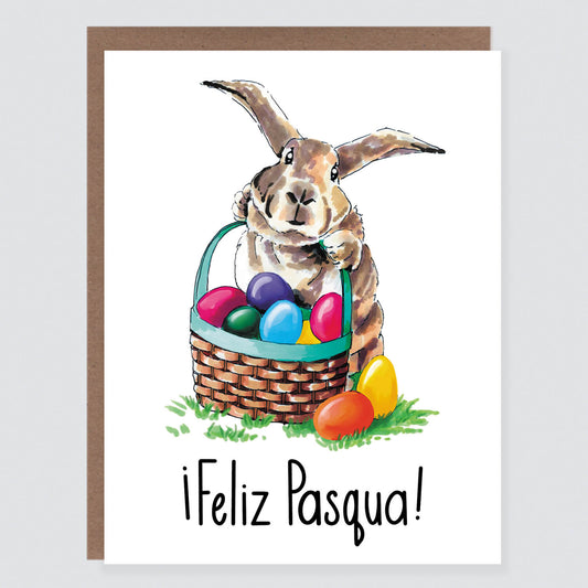 Feliz Pasqua Spanish Easter Bunny Card - Case of 6