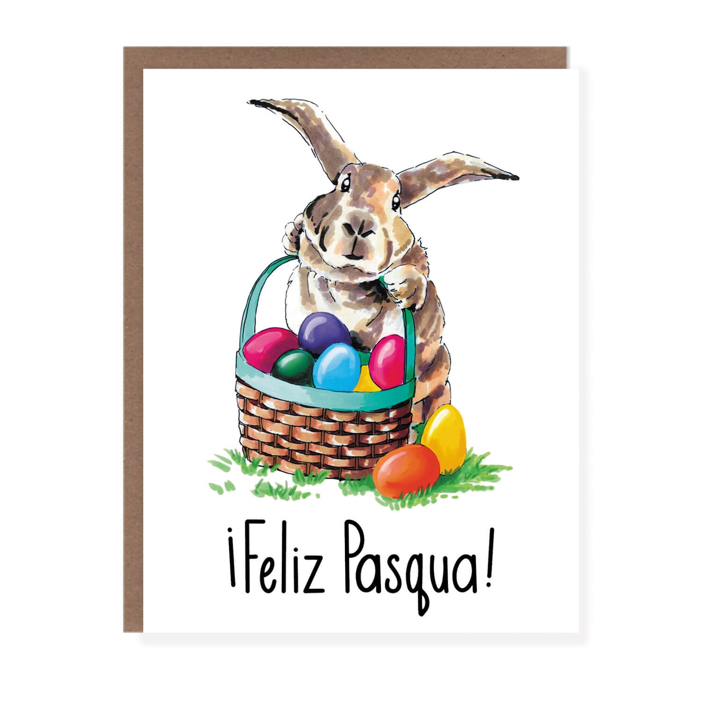 Feliz Pasqua Spanish Easter Bunny Card - Case of 6