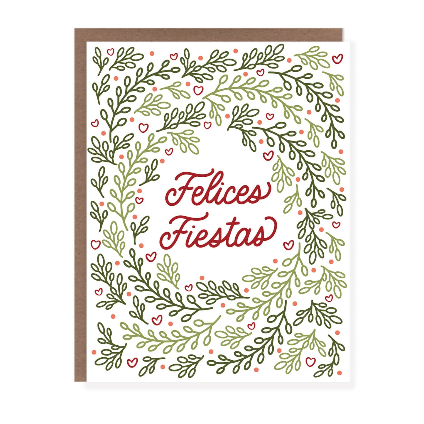 Felices Fiestas Wreath Spanish Christmas Card - Case of 6