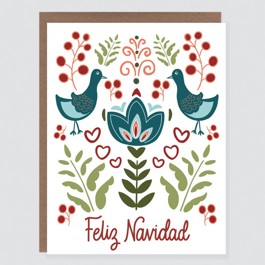 Feliz Navidad Folk Spanish Christmas Card - Case of 6