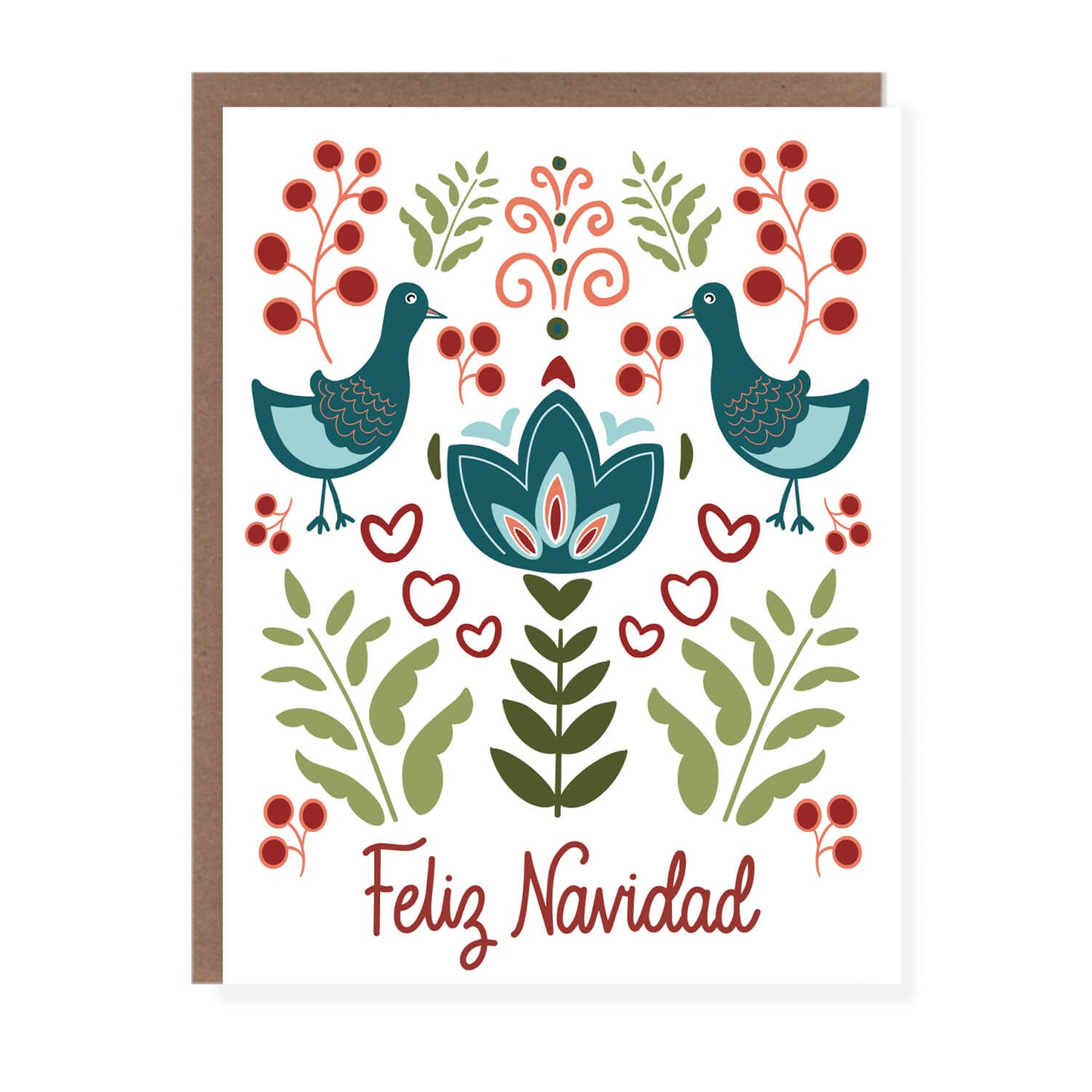 Feliz Navidad Folk Spanish Christmas Card - Case of 6