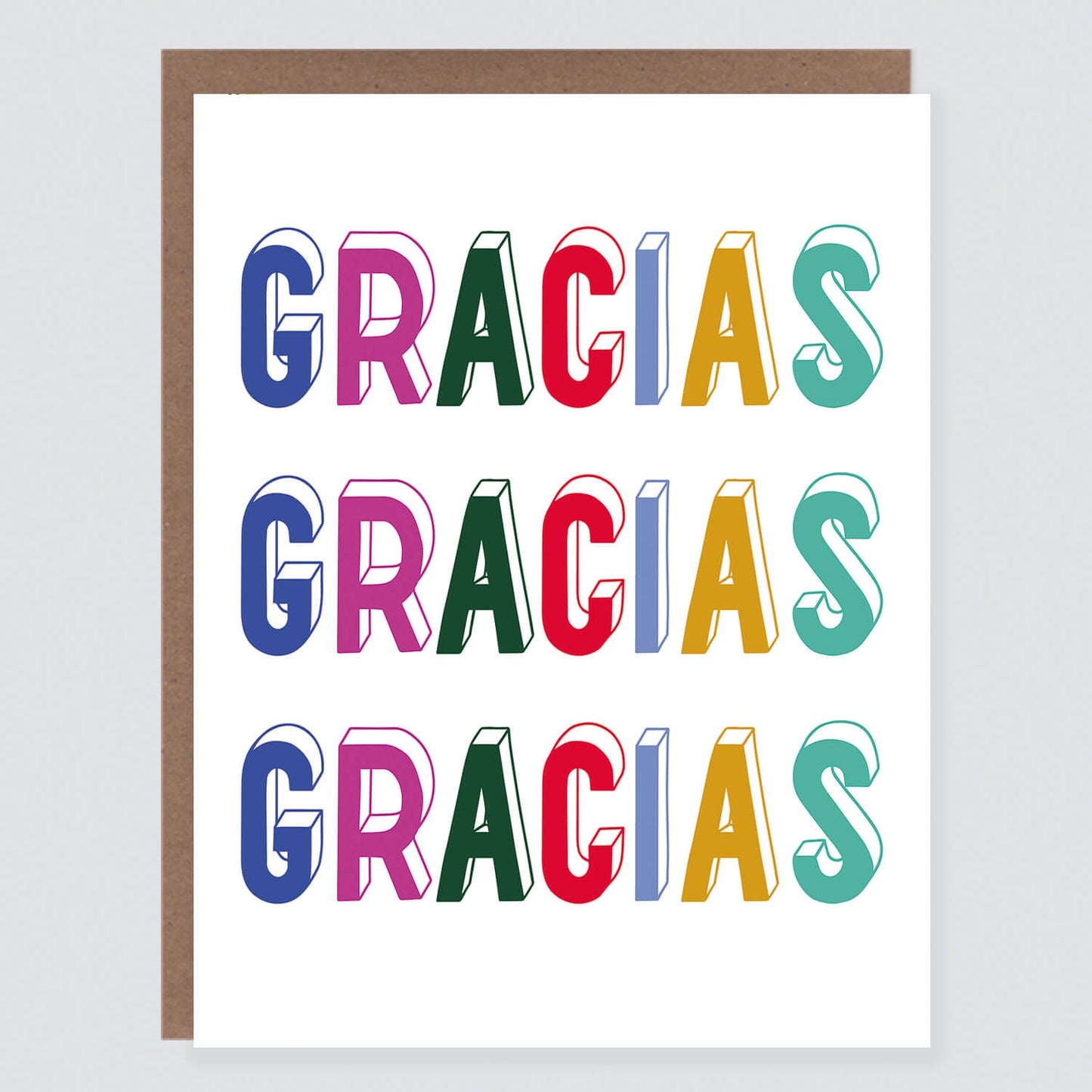 Tres Gracias Spanish Thank You Card - Case of 6