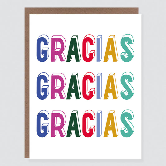 Tres Gracias Spanish Thank You Card - Case of 6