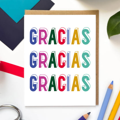 Tres Gracias Spanish Thank You Card - Case of 6