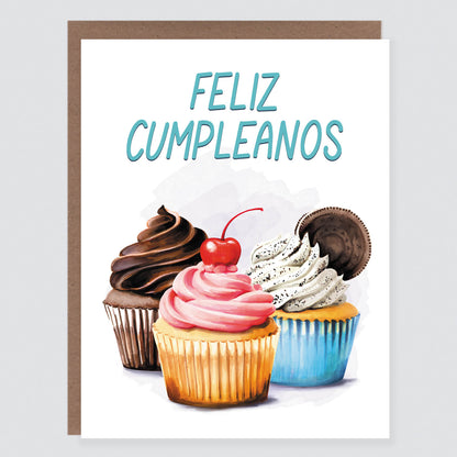 Feliz Cumpleanos Cupcake Spanish Birthday Card - Case of 6