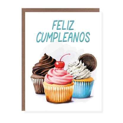 Feliz Cumpleanos Cupcake Spanish Birthday Card - Case of 6