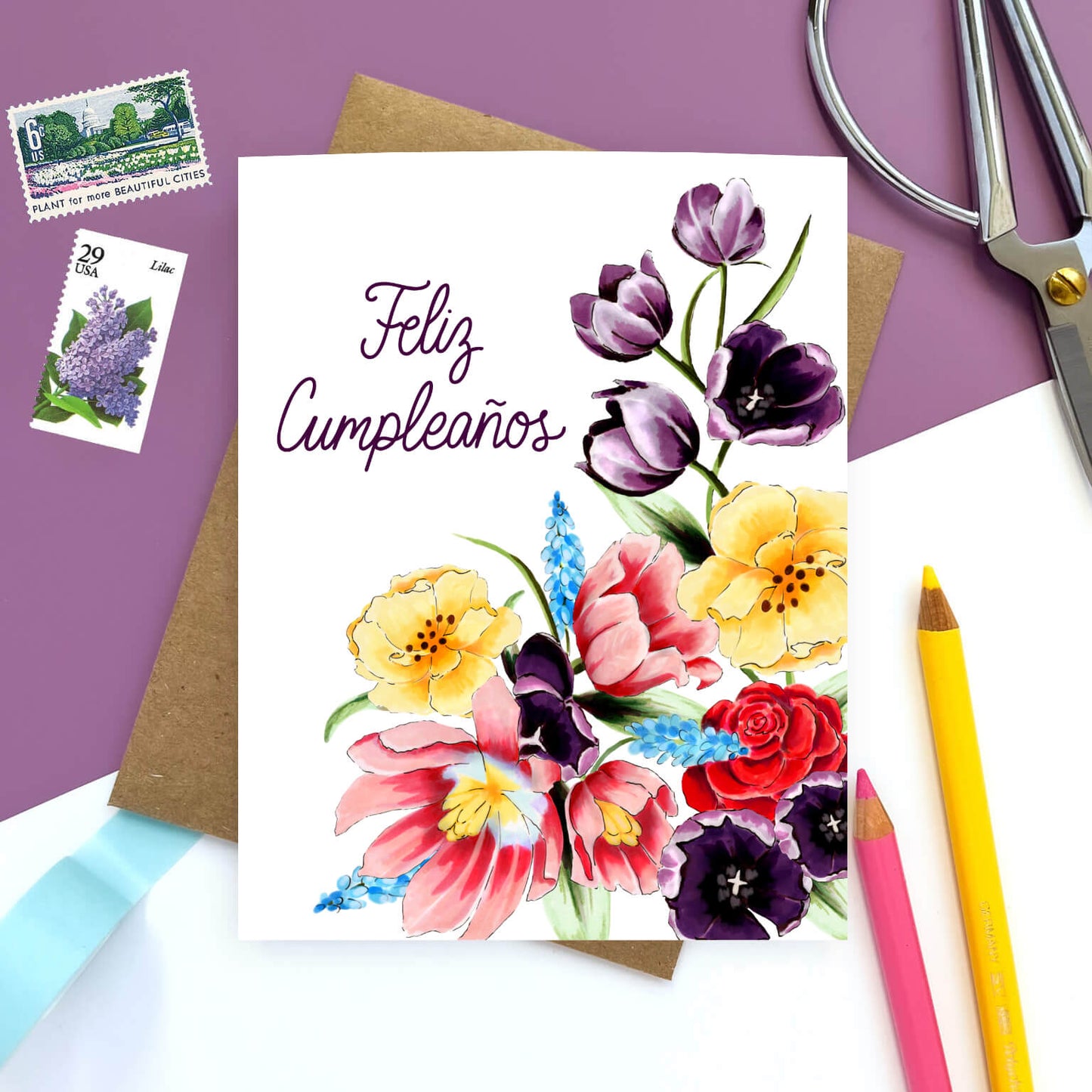 Cumpleanos Floral Card
