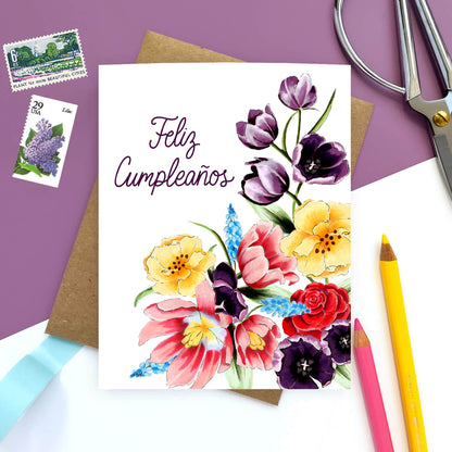 Cumpleanos Floral Card