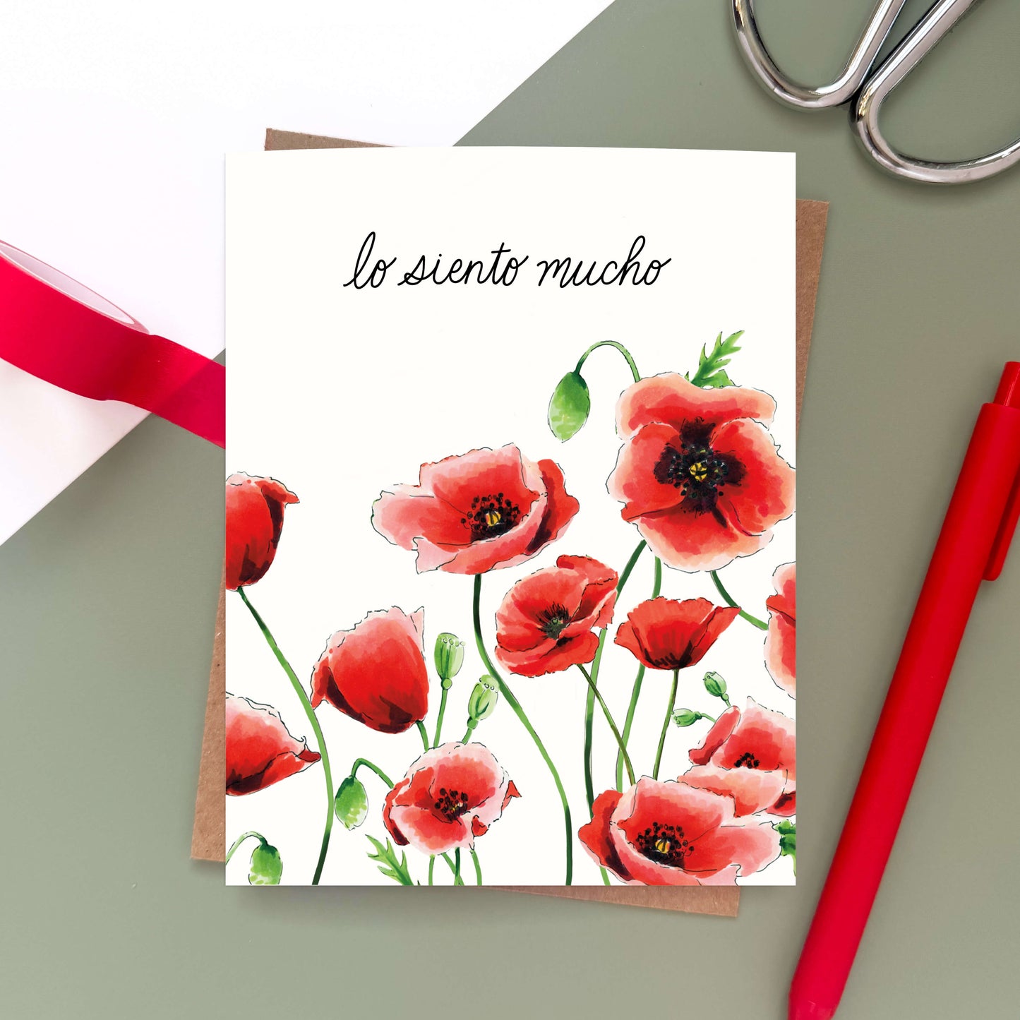 Lo Siento Poppies Card