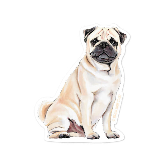 Pug Toy Dog Sticker - Case of 6