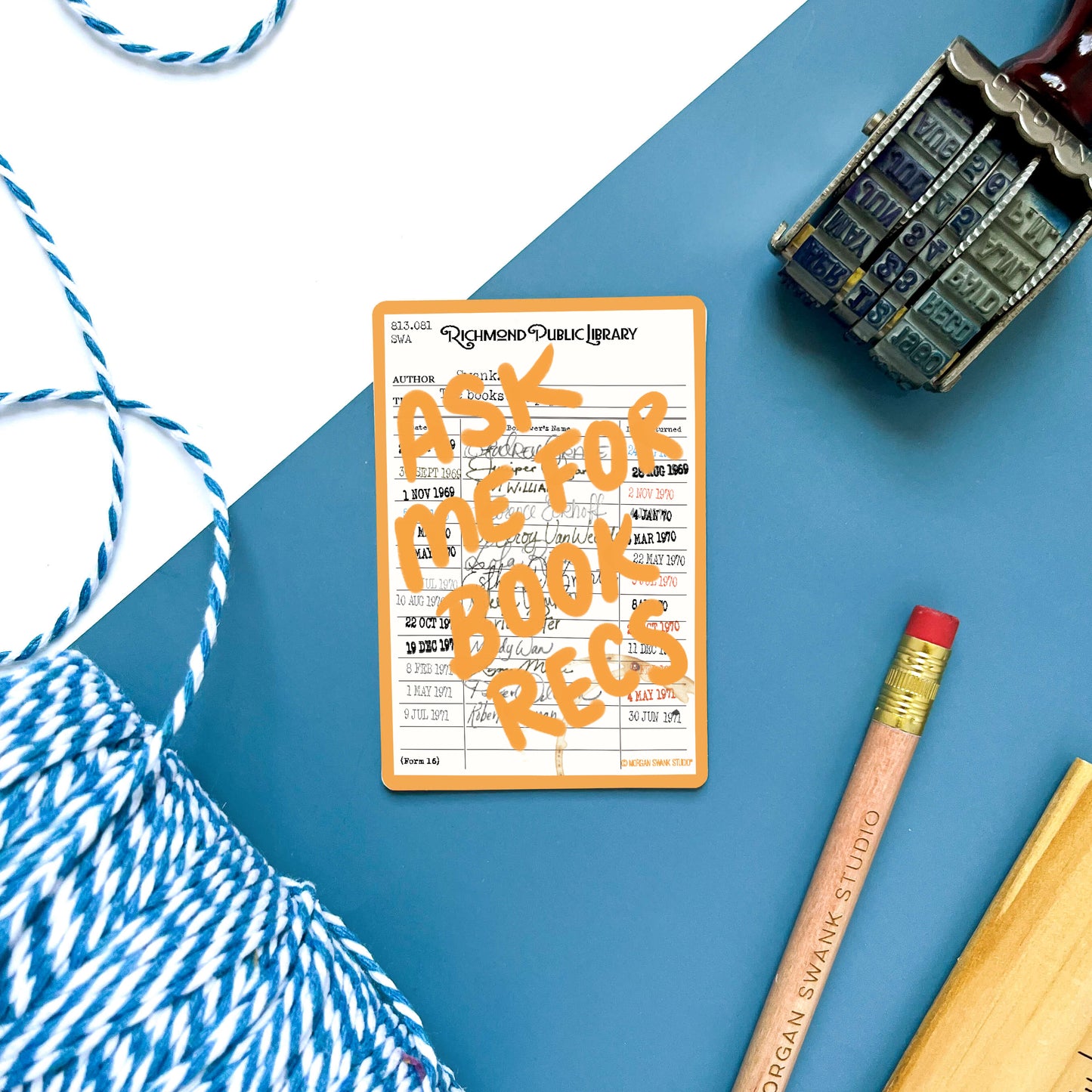 Book Recs Library Sticker
