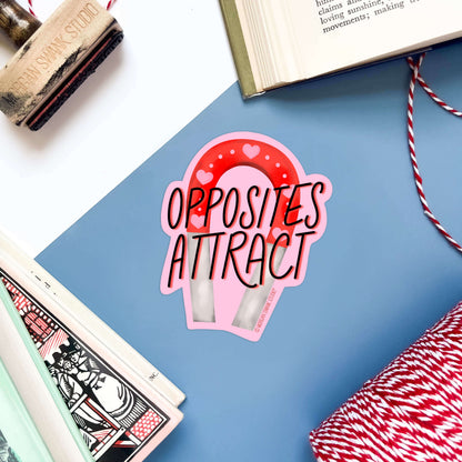 Opposites Attract Sticker