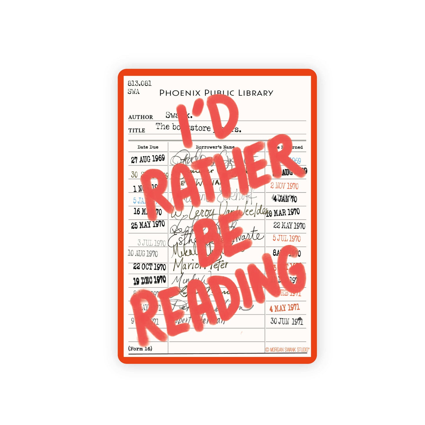 Rather Be Reading Library Sticker
