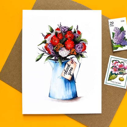Flower Can Thank You Card