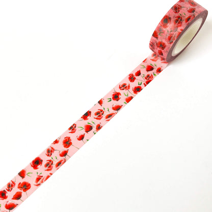 Poppies Floral Washi Tape - Case of 4