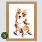 Christmas Corgi Lights Card: Boxed Set of 6