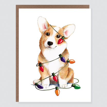 Christmas Corgi Lights Card - Case of 6