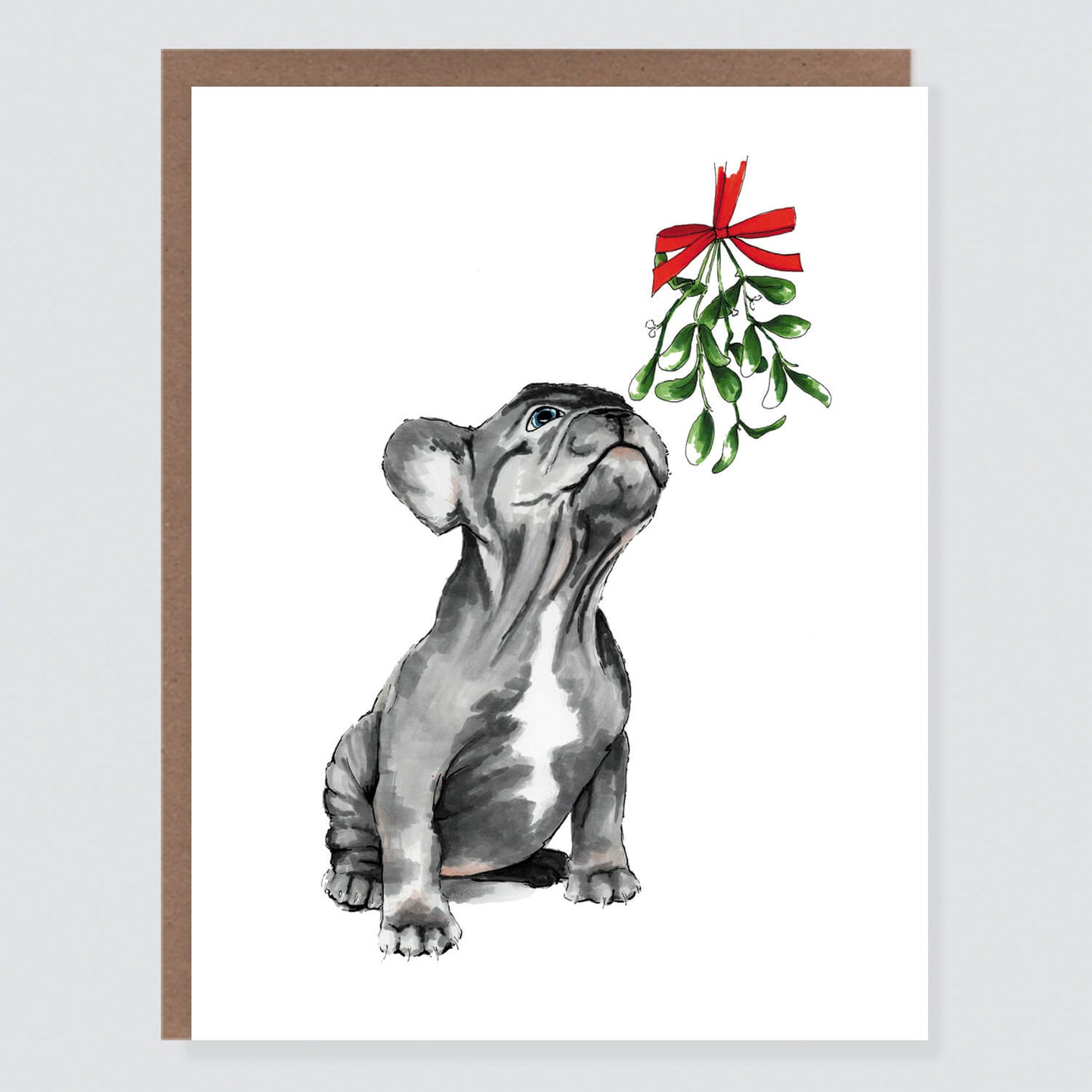 Mistletoe Frenchie Card - Case of 6