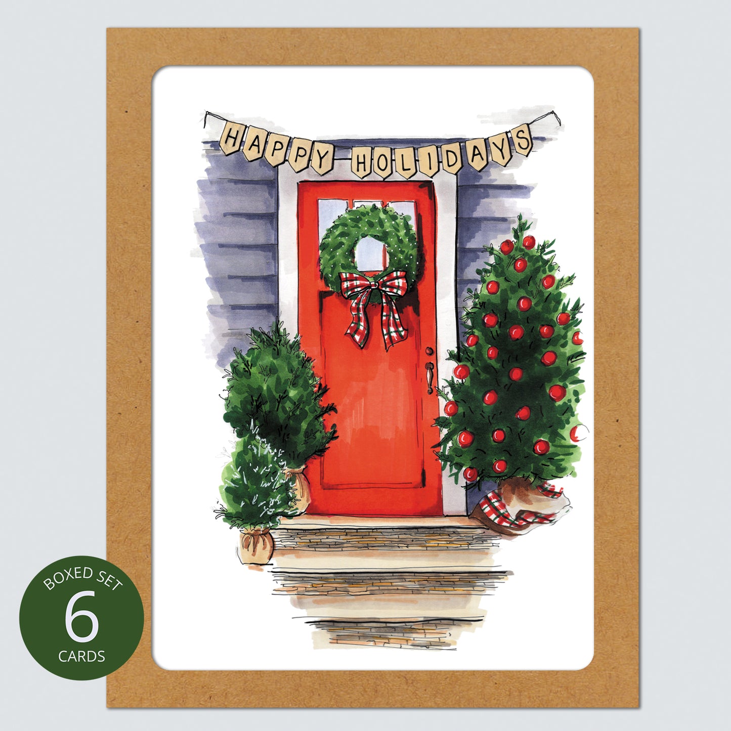 Red Door Holiday Card: Boxed Set of 6