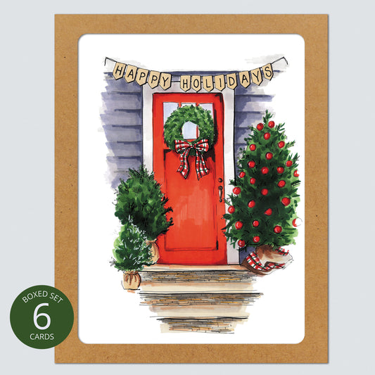 Red Door Holiday Card: Boxed Set of 6