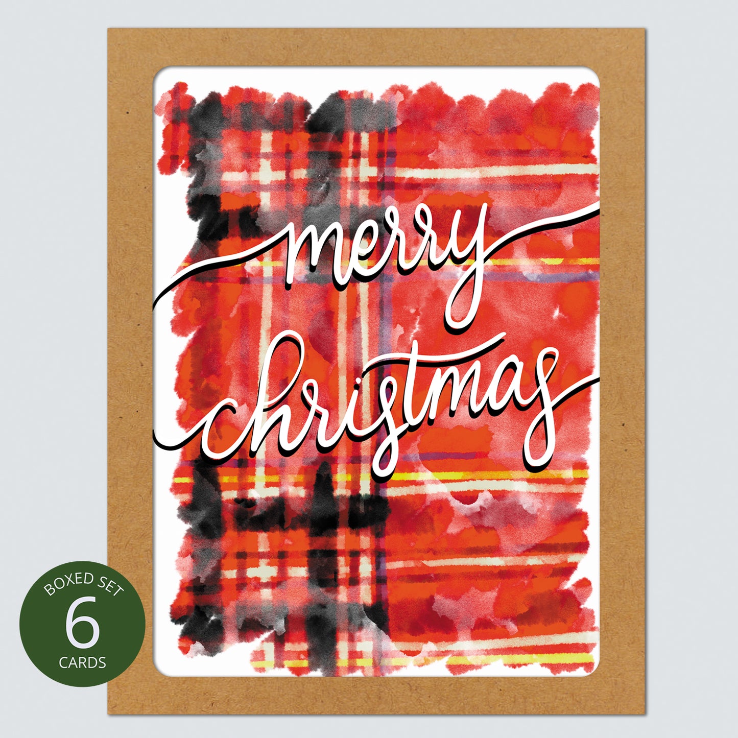 Christmas Plaid Card: Boxed Set of 6