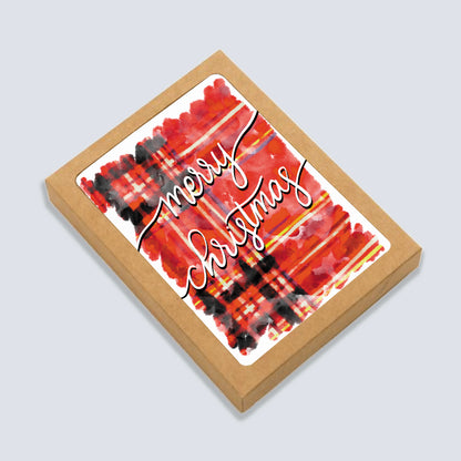 Christmas Plaid Card: Boxed Set of 6