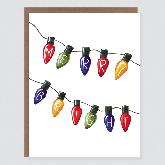 Merry and Bright Bulbs Holiday Card - Case of 6