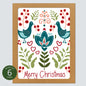 Christmas Berries + Birds Card: Boxed Set of 6