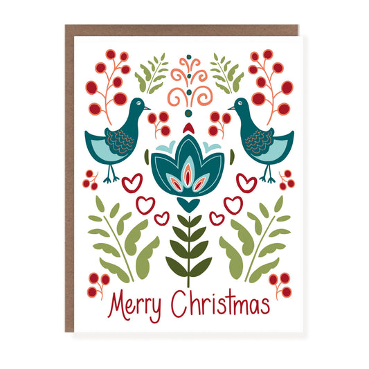 Christmas Berries + Birds Card - Case of 6