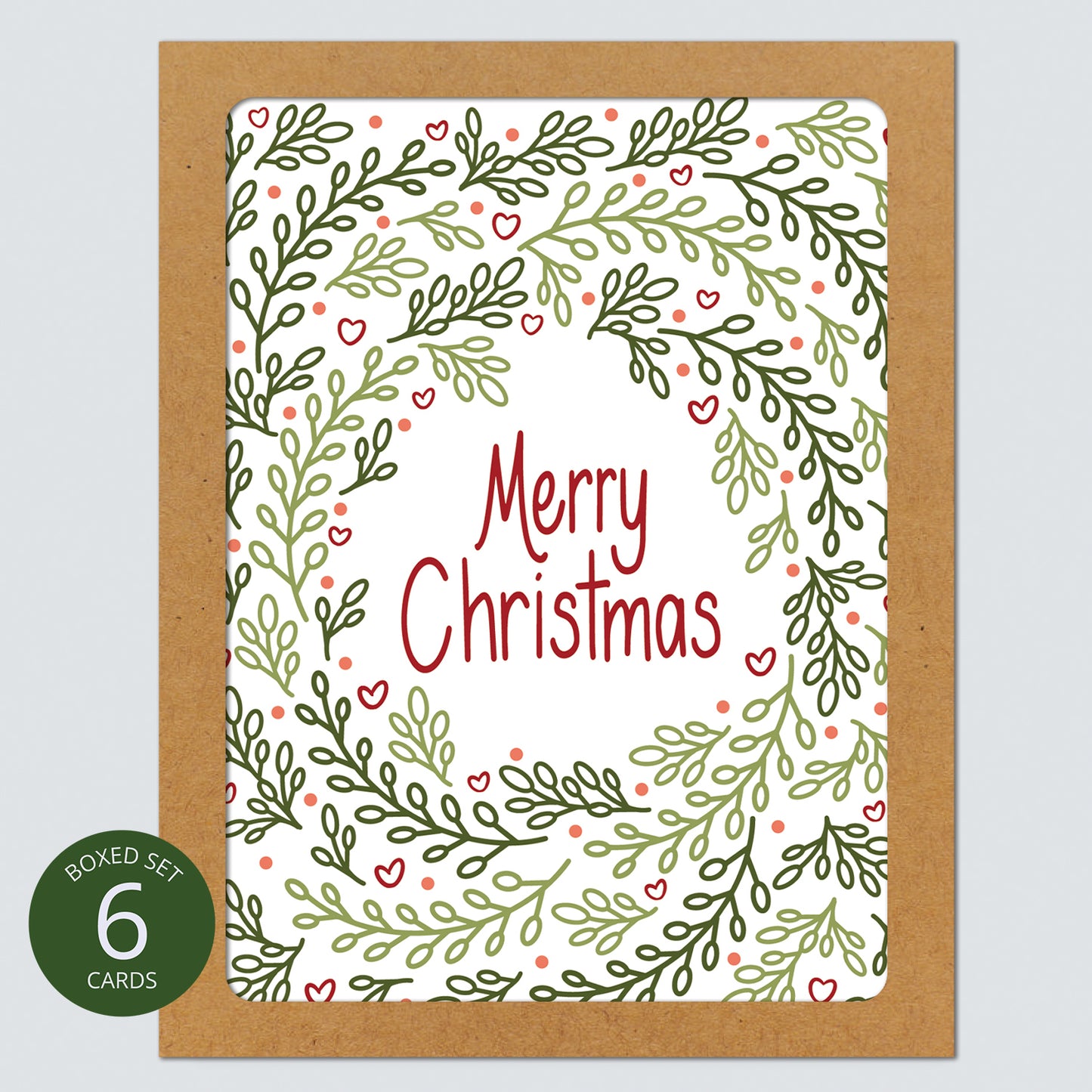 Christmas Greenery Card: Boxed Set of 6