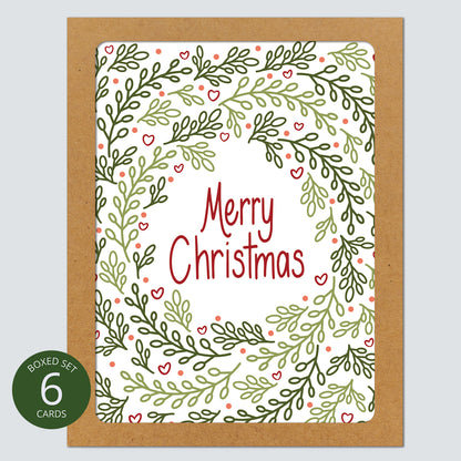 Christmas Greenery Card: Boxed Set of 6