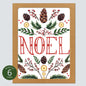 Noel Folk Folaige Card: Boxed Set of 6