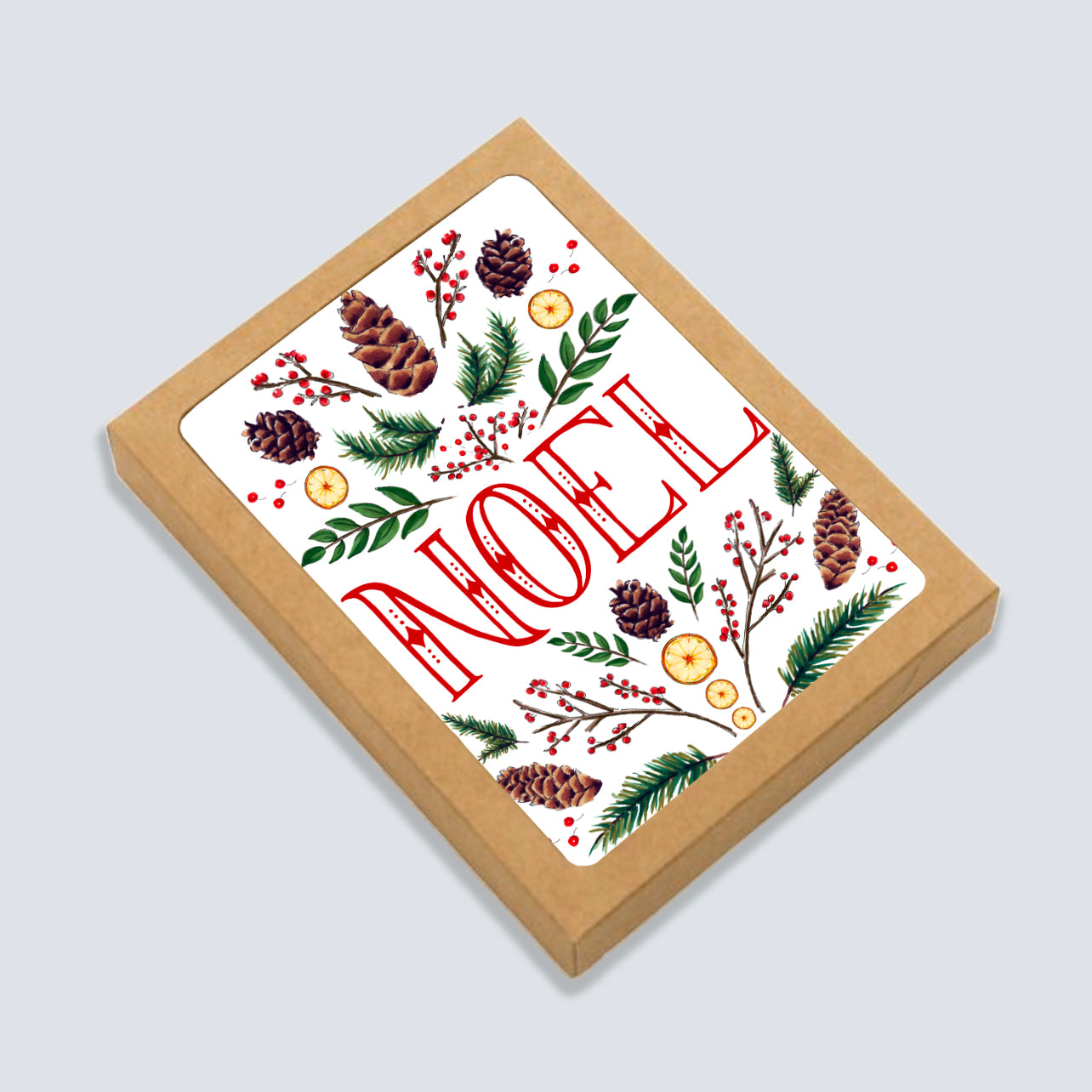 Noel Folk Folaige Card: Boxed Set of 6
