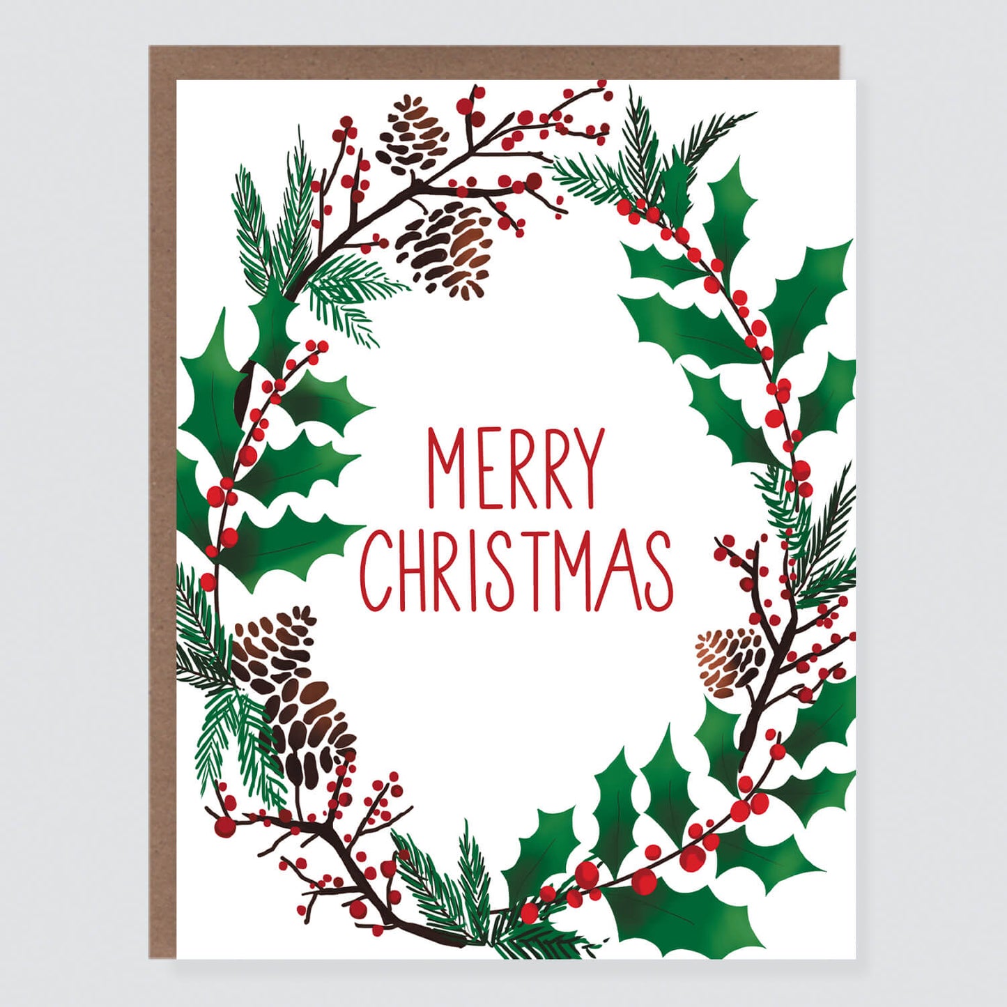 Merry Christmas Wreath Card - Case of 6