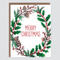 Merry Christmas Wreath Card - Case of 6