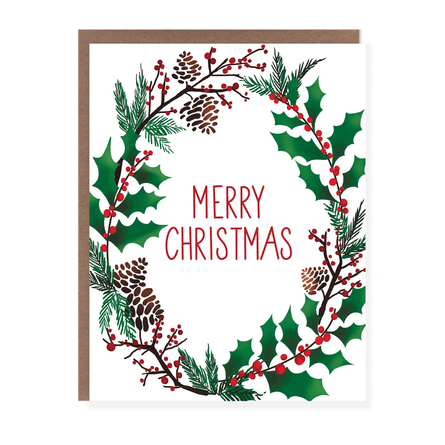 Merry Christmas Wreath Card - Case of 6