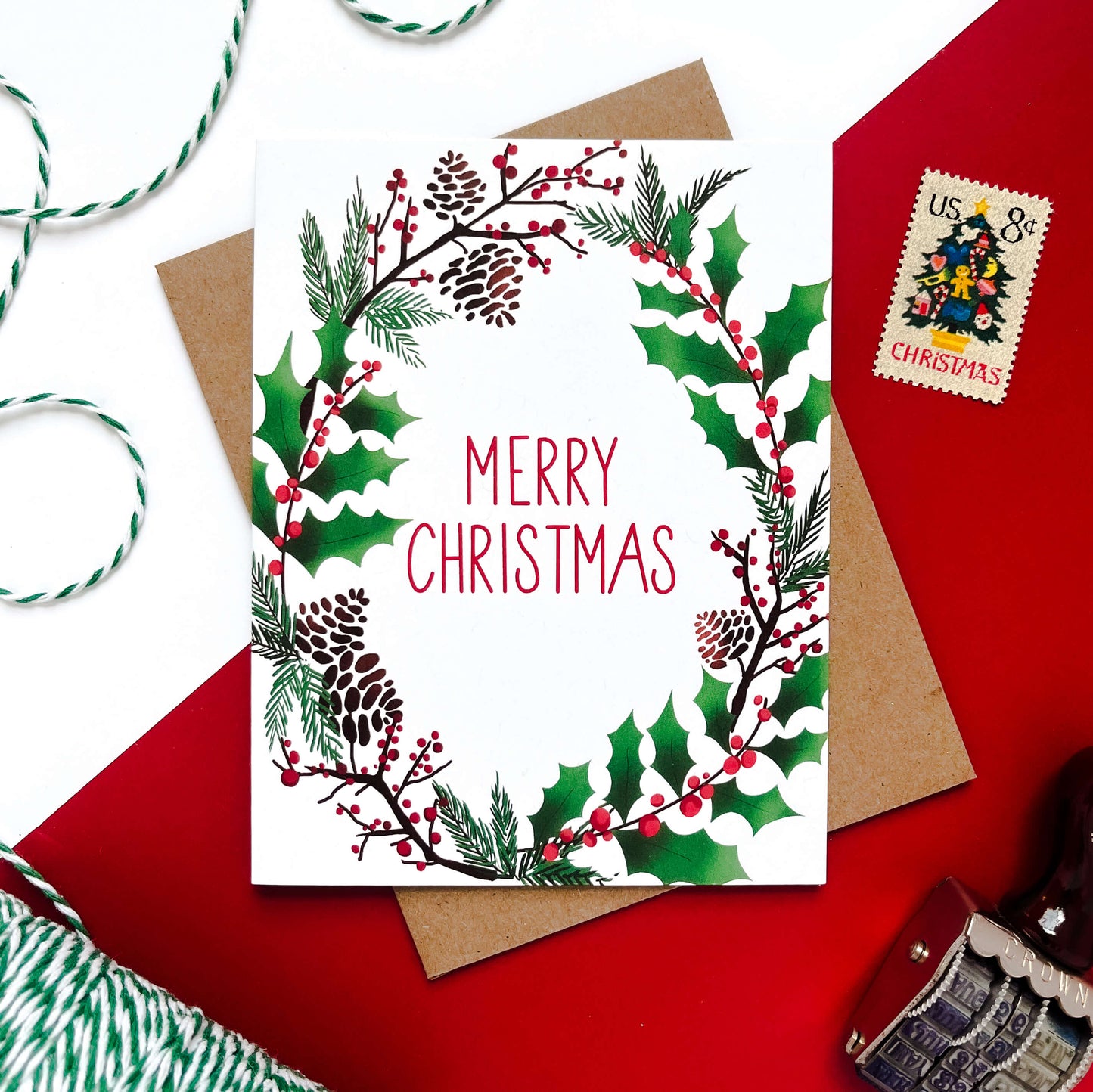 Merry Christmas Greenery | Christmas Card