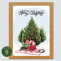 Christmas Tree and Sled Card: Boxed Set of 6